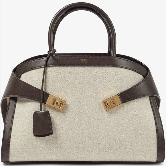 Salvatore Ferragamo Handbags - Salvatore Ferragamo Hug small beige canvas bag
